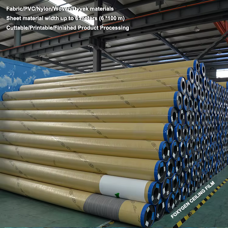 factory customize ceiling pvc film construction decoration project popular luster gold  silver metal stretch ceiling for office-9