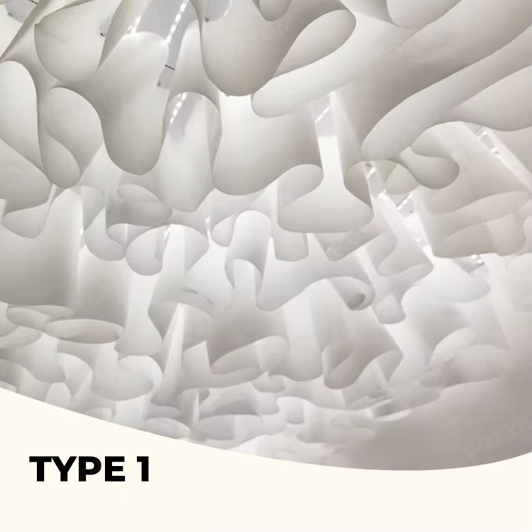 French Texture Modern DIY Ceiling Light Transmission Wave Stamped Grade a Ceiling with Aluminum Hanging Cloth Deco manufacture