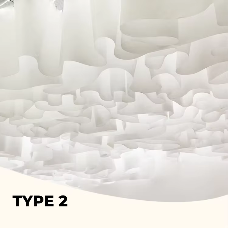French Texture Modern DIY Ceiling Light Transmission Wave Stamped Grade a Ceiling with Aluminum Hanging Cloth Deco supplier