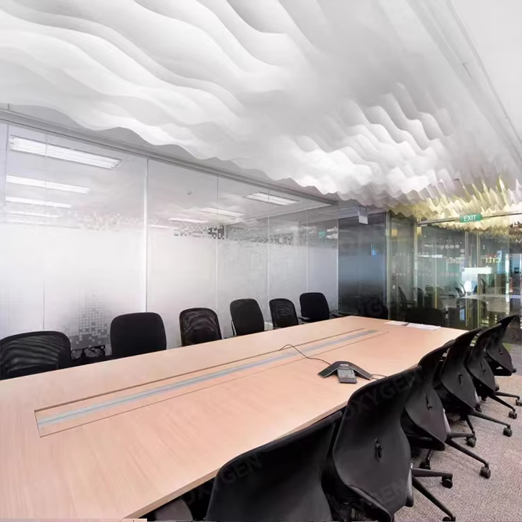 French Texture Modern DIY Ceiling Light Transmission Wave Stamped Grade a Ceiling with Aluminum Hanging Cloth Deco factory