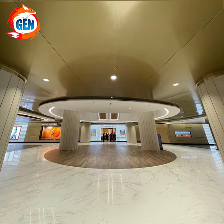 factory customize ceiling pvc film construction decoration project popular luster gold  silver metal stretch ceiling for office-4