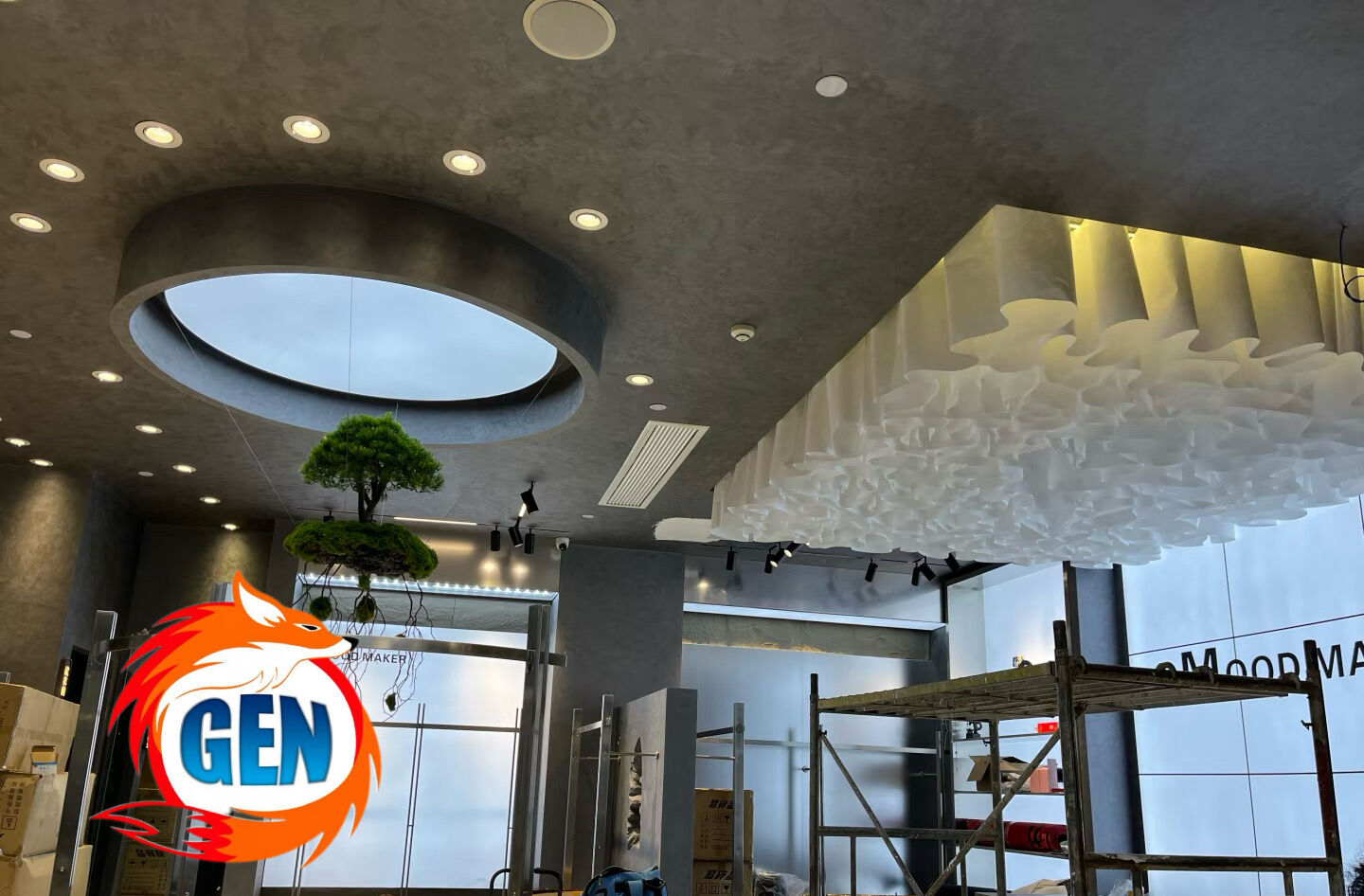French Style Modern DIY Translucent Ceiling Panels – Wave Embossed Grade A Ceiling with Aluminum Hanging System for Home & Commercial Decoration