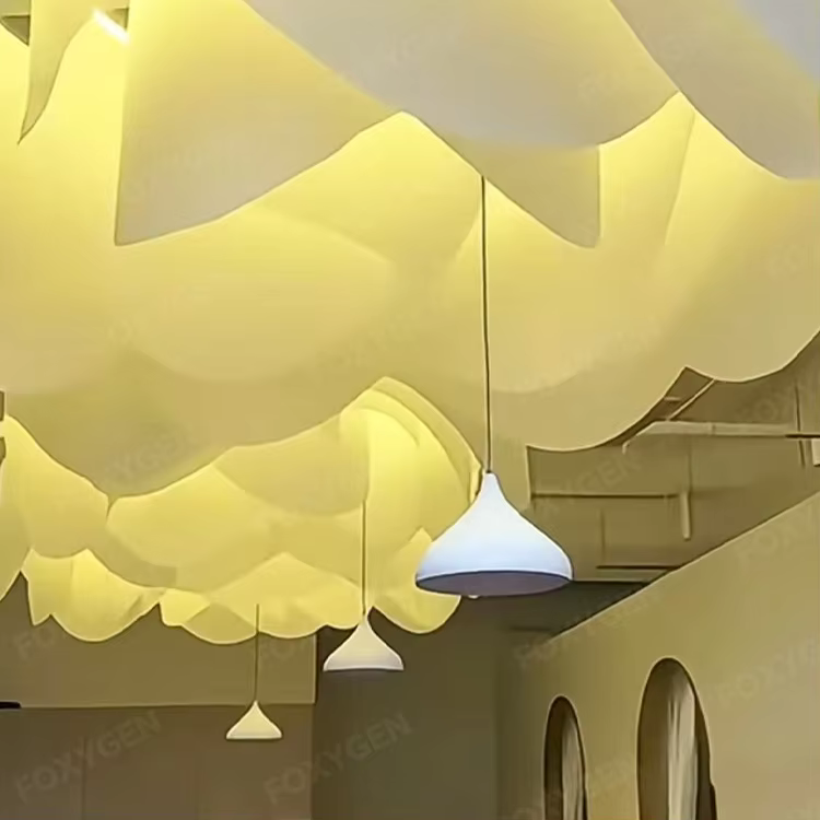 French Texture Modern DIY Ceiling Light Transmission Wave Stamped Grade a Ceiling with Aluminum Hanging Cloth Deco supplier