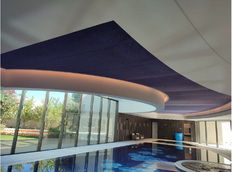 suede finish pvc stretch ceiling membrane fire resistant flexible seamless installation custom size for indoor decor-1
