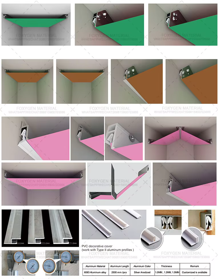 factory customize ceiling pvc film construction decoration project popular luster gold  silver metal stretch ceiling for office-14