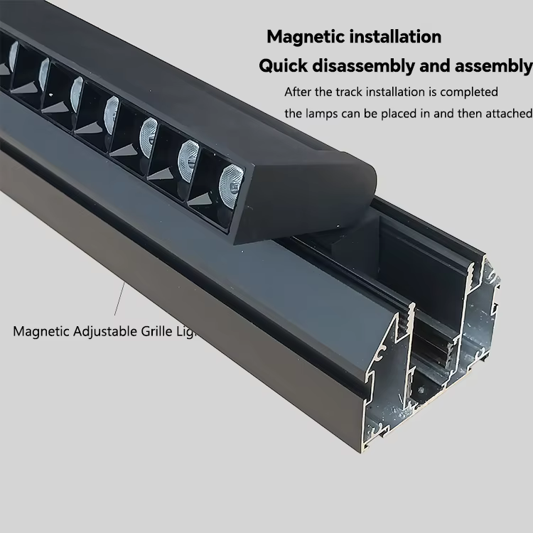 48V Modern Design Recessed Rail for LED Tension Stretching Ceiling Soft Film Magnetic Track Light System manufacture