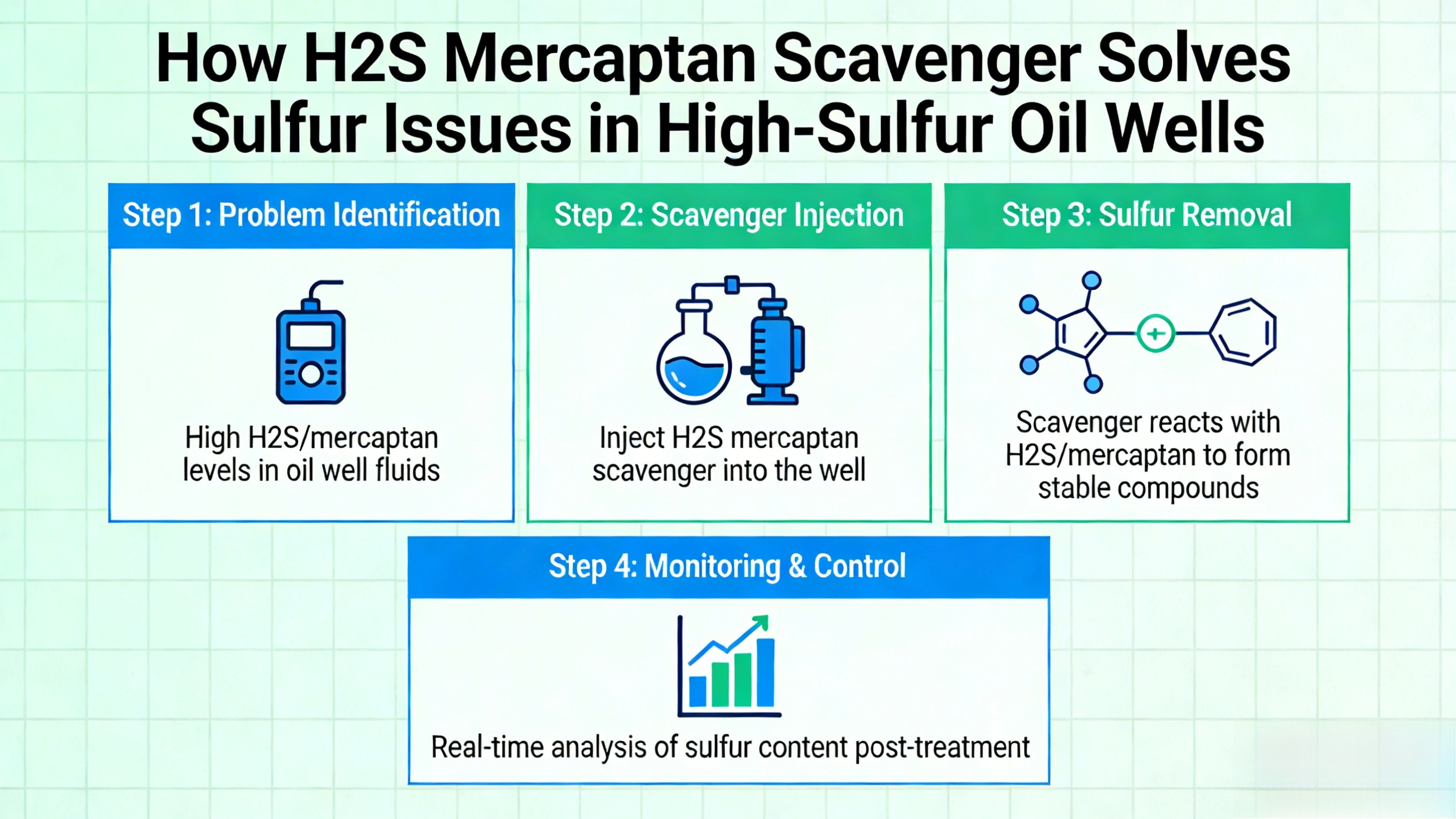 Comment le neutralisant de mercaptanes H2S résout-il les problèmes de soufre dans les puits de pétrole à forte teneur en soufre ?