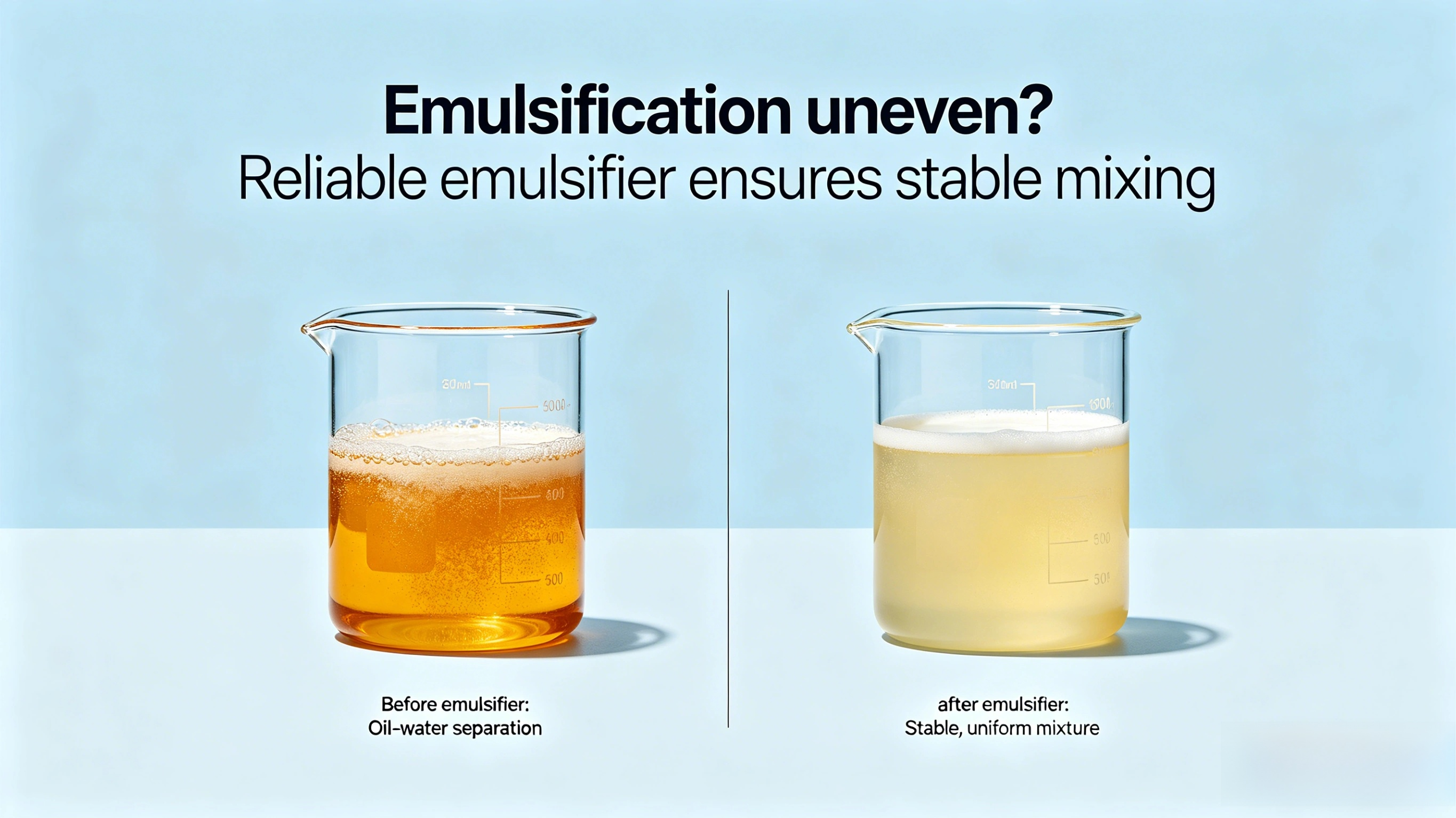 Emülsifikasyon düzensiz mi? Güvenilir bir emülsifiye edici, kararlı karışımı sağlar