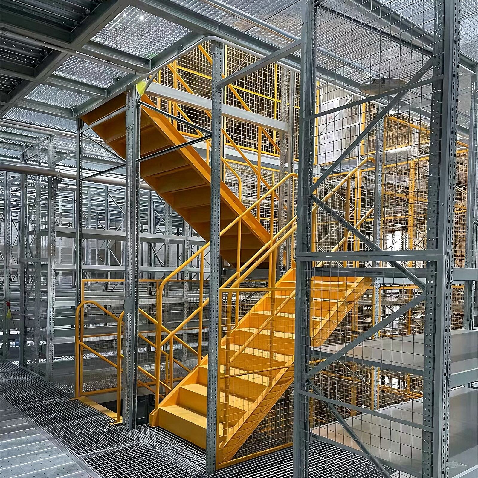 Customizable Multi-Tier Mezzanine Rack System for Space Optimization