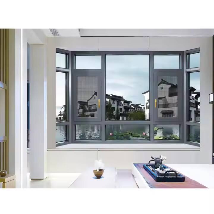 Villa Soundproof Aluminum Double Glazed Casement Windows Luxury Insulation Solution Custom Crafted Aluminum Professional Design details
