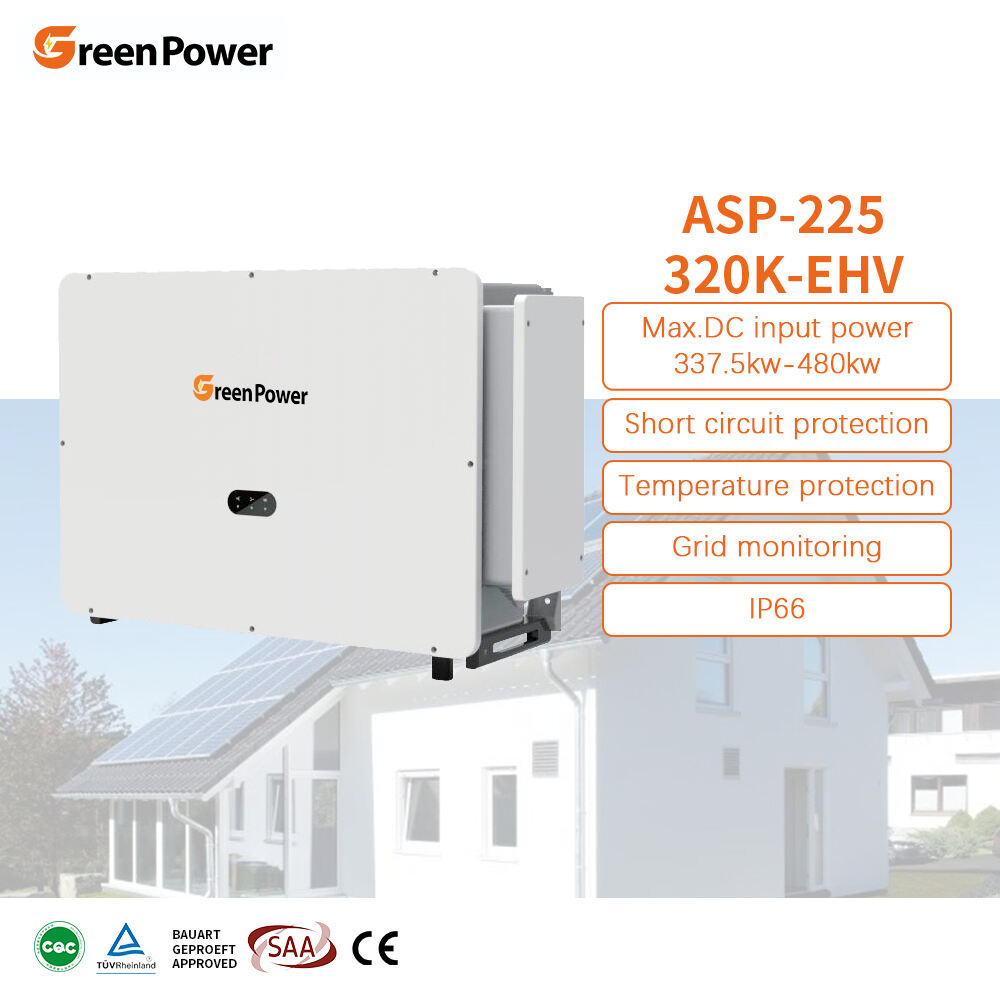 GreenPower IP66 225kw 320kw Üç Fazlı Çift Çıkışlı Şebeke Bağlantılı Saf Sinüs Dalgası Güneş İnvertörü MPPT Kontrollü