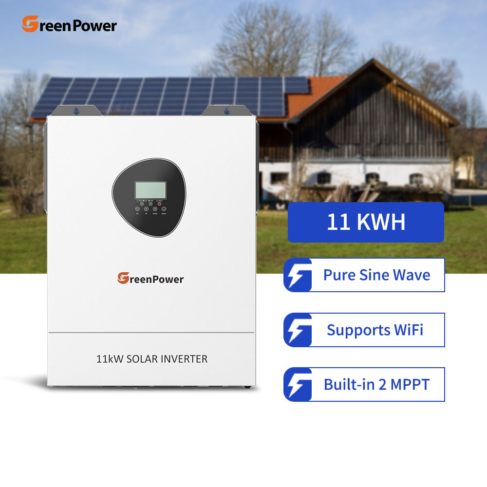 Inverter Grid On Off Input MPPT 11KW 11000w DC ke AC GreenPower Pemborong Kerja WiFi Dalaman untuk Sistem Penyimpanan Solar Rumah