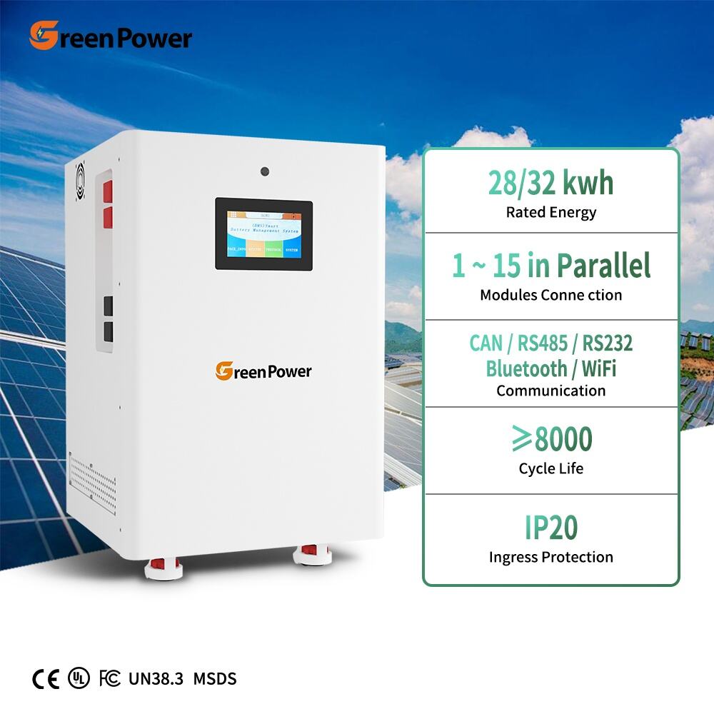 IP20 Waterproof Lithium Iron Phosphate Battery Pack Powerwall 51.2V 28kWh 32kWh Vertical LiFePO4 Energy Storage Battery