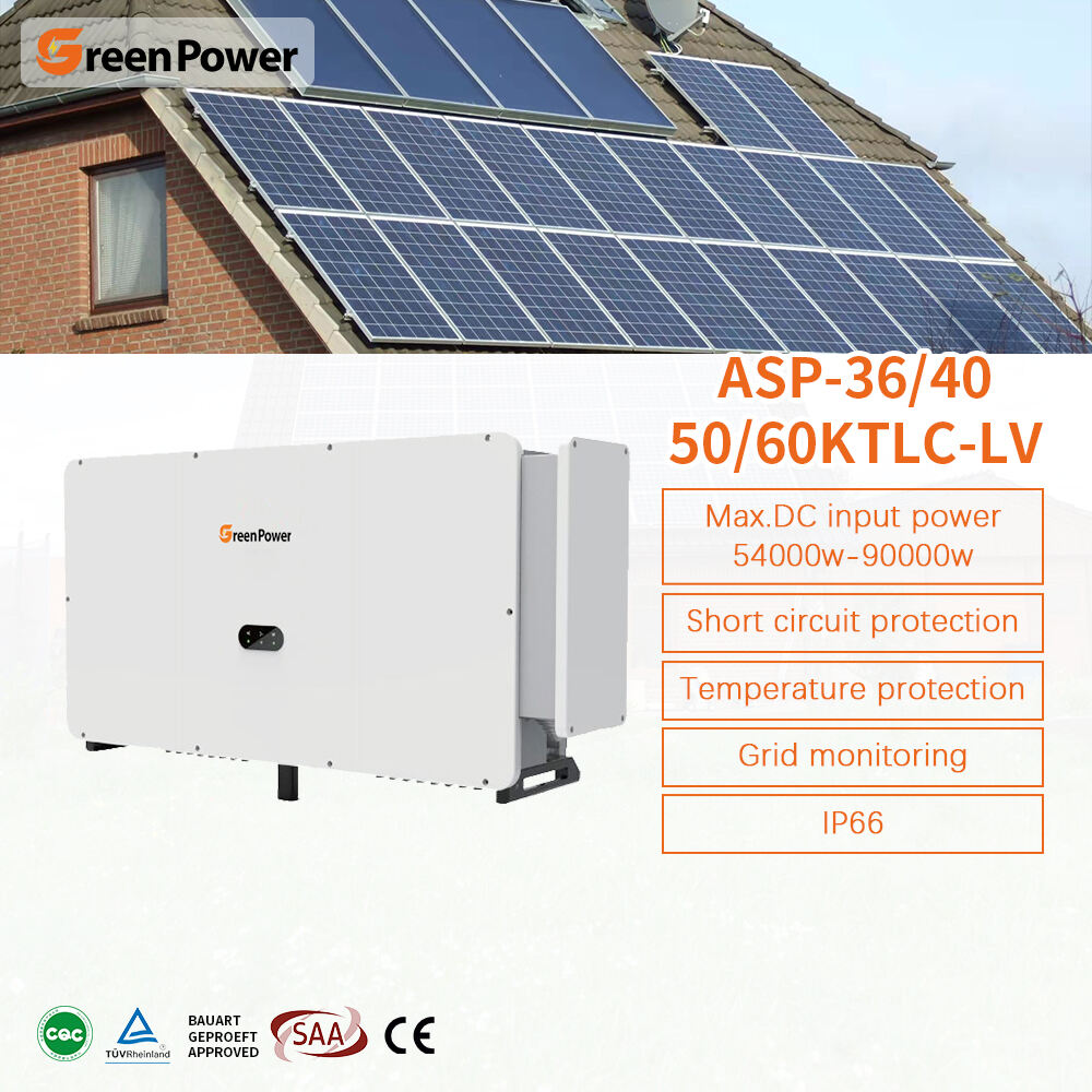 GreenPower IP66 36KW 40KW 50KW 60KW Üç Fazlı Saf Sinüs Dalgası Şebeke Bağlantılı Güneş Sistemi İnvertörü