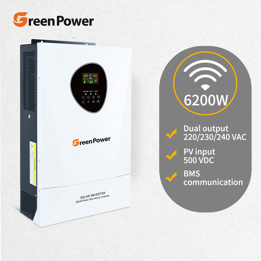 Hybrid Solar Inverter 6.2kw 11kw on Grid Off-Grid Solar Inverters with Mppt Solar Charge Controller Home