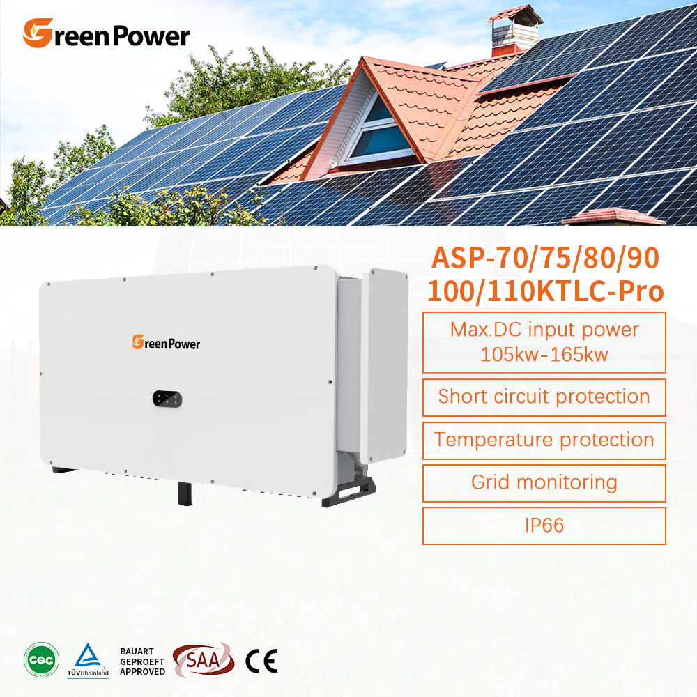 GreenPower IP66 110KW Three Phase Multi MPPT On Grid Solar Inverter