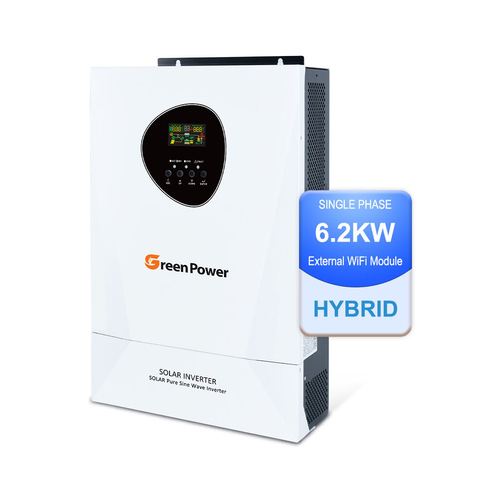 GreenPower Hybrid Solar Inverter with Mppt Charge 6200w 6.2kw Inverter Built in MPPT Work Without Battery