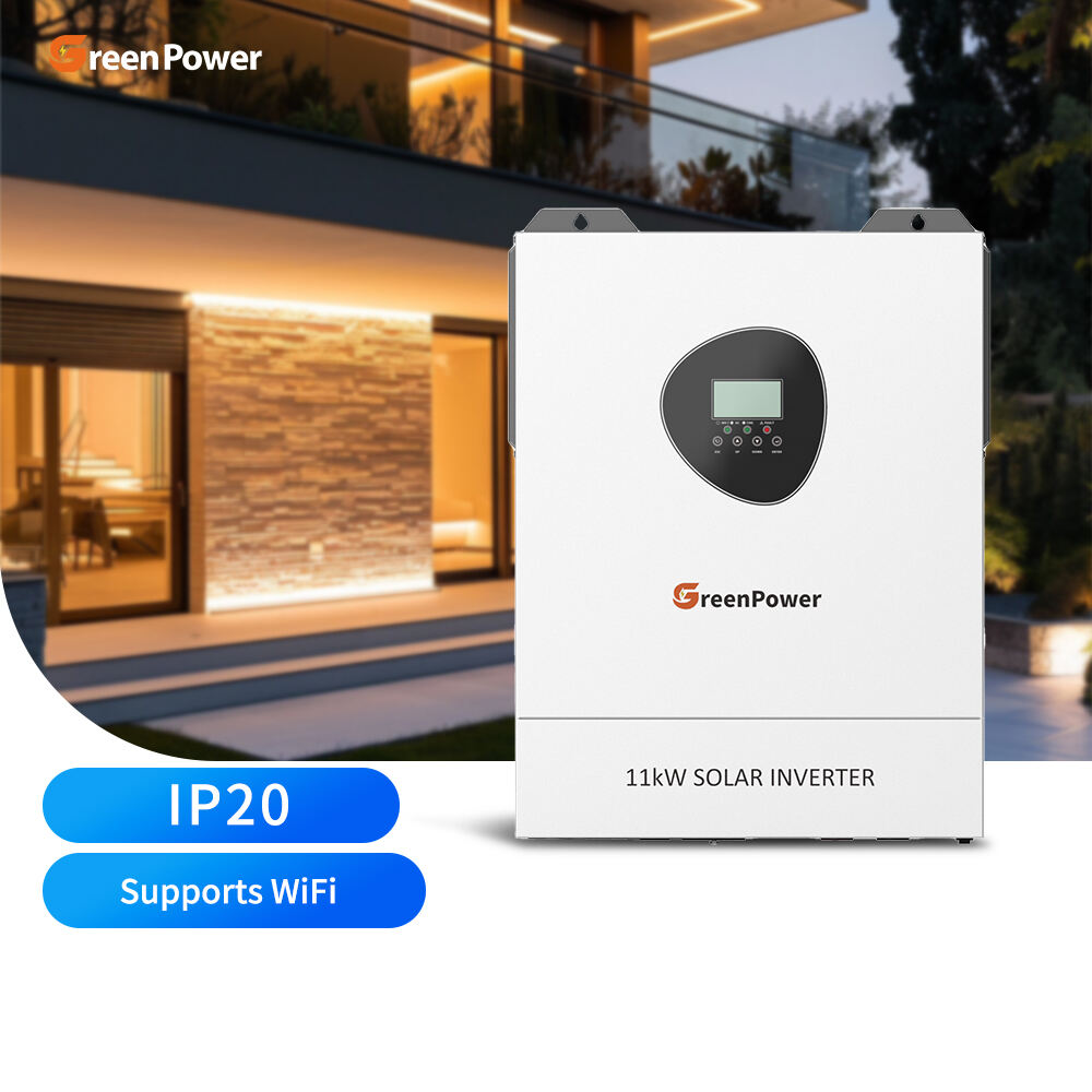 Inverter Solar Gelombang Sinus Murni 11KW 48V Berkualiti Tinggi Pemborong OEM ODM GreenPower 220/230Vac Inverter Solar Hibrid