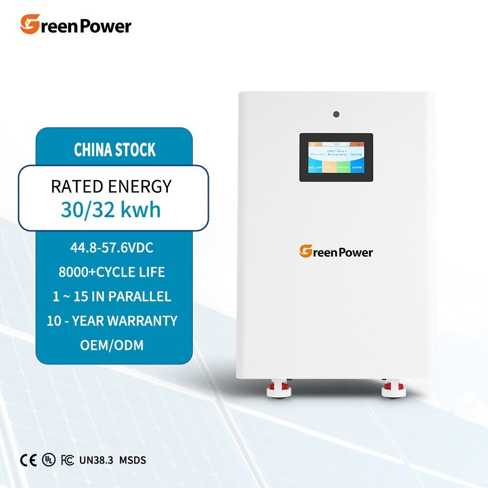 IP20 Neues Produkt 8000 Zyklen 30kWh 32kWh Vertikal 51,2V Lifepo4 600Ah 628Ah Lithium-Batteriepack für Solarstromsystem