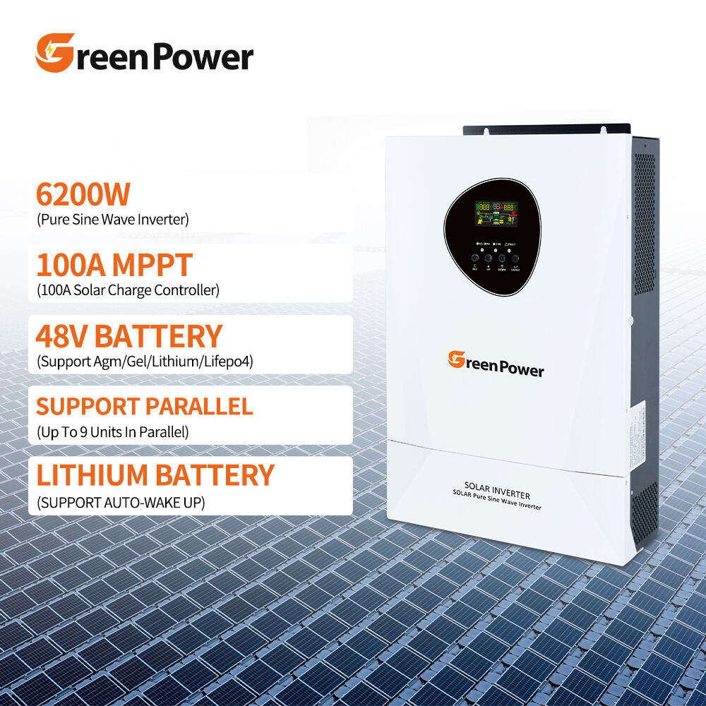 5.5KW 6.2KW 8.6KW 11KW Single/Three Phase Solar Power Inverter Price 1 Phase Smart Dual Output on Grid Hybrid Solar Inverter