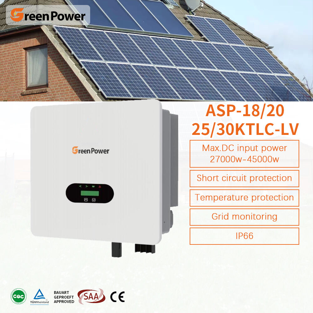 GreenPower IP66 18KW 20KW 25KW 30KW Üç Fazlı Saf Sinüs Dalgası Şebeke Bağlantılı Güneş Sistemi İnvertörü