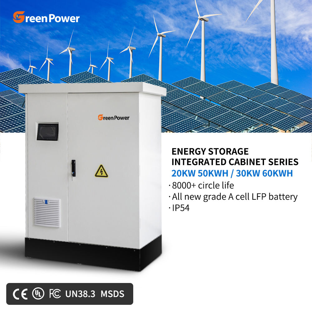 GreenPower Industrial Commercial Air Cooling BMS 51.2kwh 61.4kwh Solar Lifepo4 IP54 Hospital Battery Container Energy Storage
