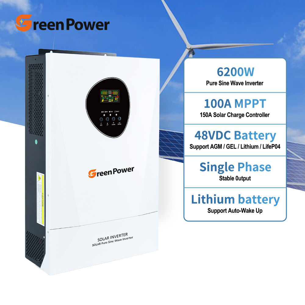 Supplier Stability High Voltage 5.5KW 6.2KW 8.6KW 11KW Hybrid Inverter 48V 24V 12v 220v on OFF Grid Sine Wave Solar Inverter