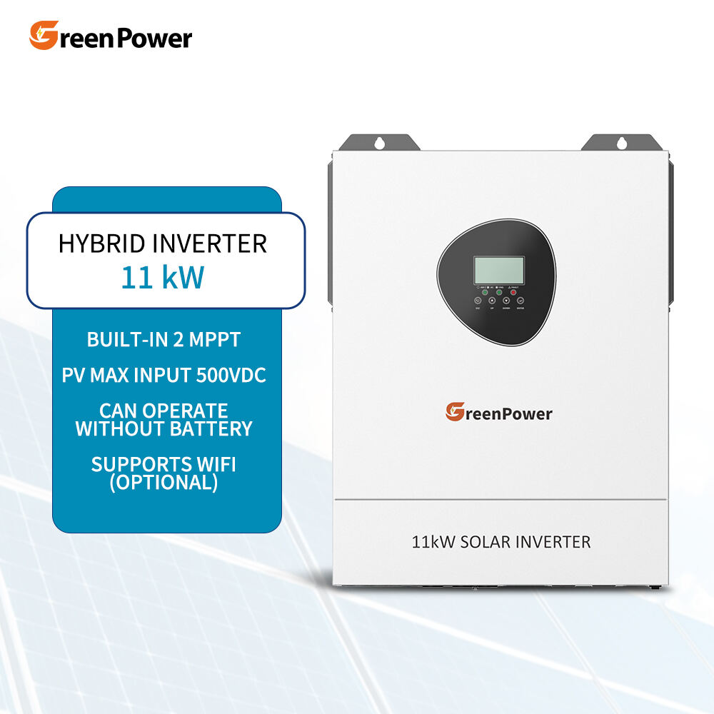 GreenPower Inverter solare 11000W 11kW on/off-grid con doppio MPPT, impermeabile, efficienza elevata al 98%, riduce le perdite, onda sinusoidale pura