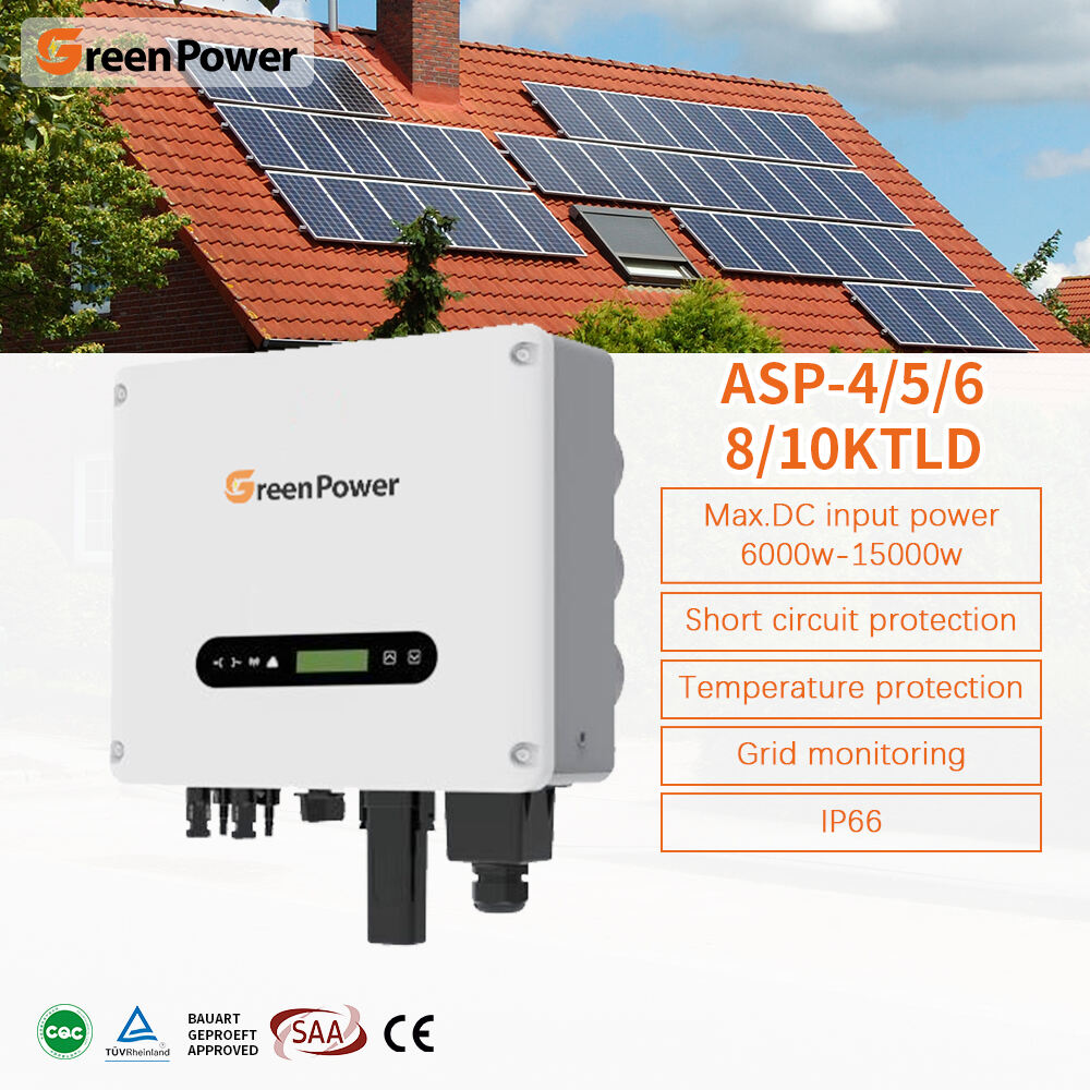 GreenPower IP66 12kw on Grid Single Phase Dual MPPT Solar Power Inverter