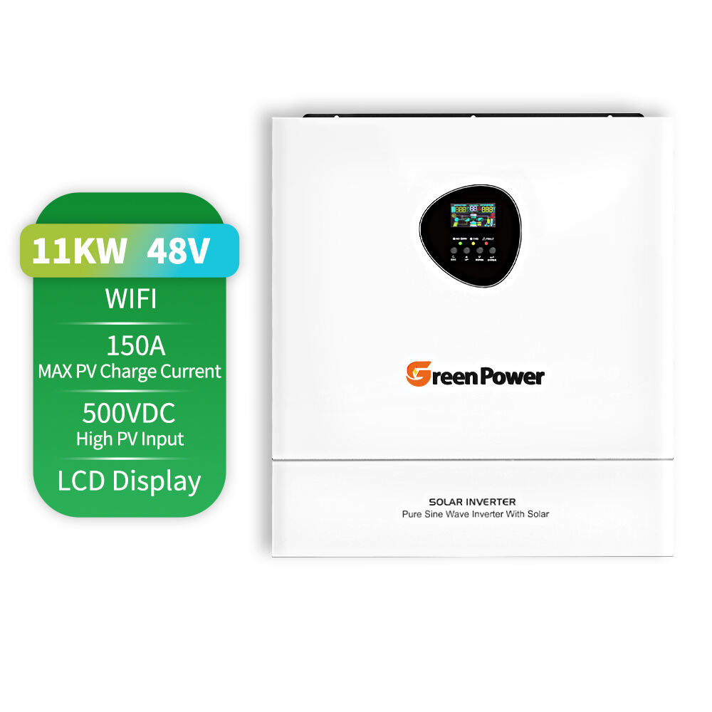 11KW Dual Output on Off Grid Solar Inverter 24V 48V Pure Sine Wave Hybrid Solar Inverter With MPPT Controller