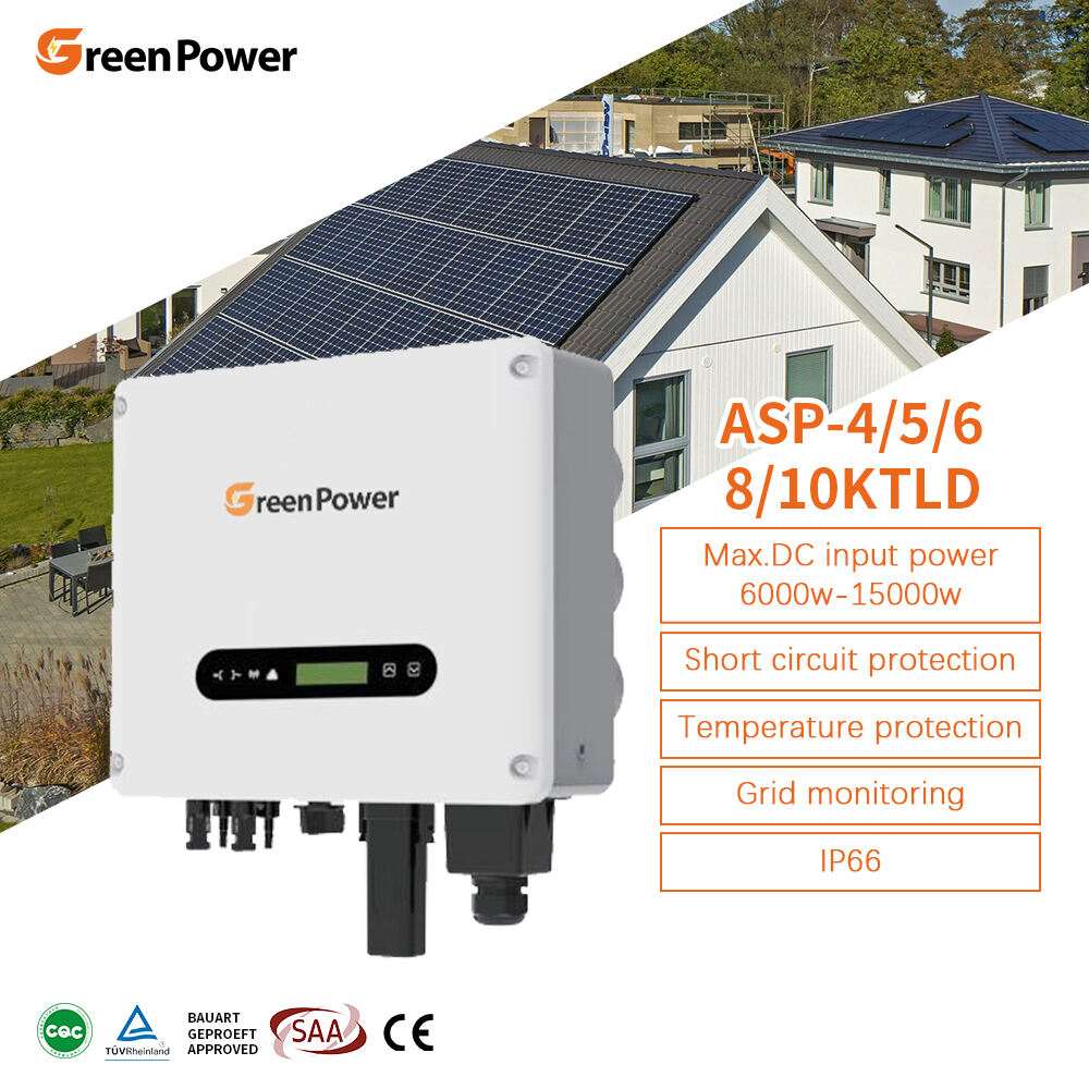 GreenPower IP66 6kw on Grid Single Phase Dual MPPT Solar Power Inverter