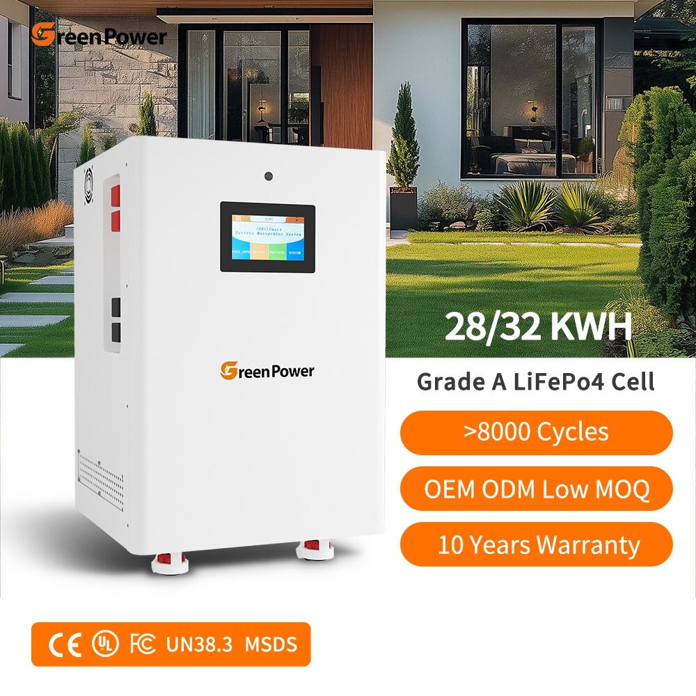 GreenPower IP20 Lithium 51.2V 560ah 628ah 28kwh 32kwh Lifepo4 Power Vertical Household Solar Battery Power Systems