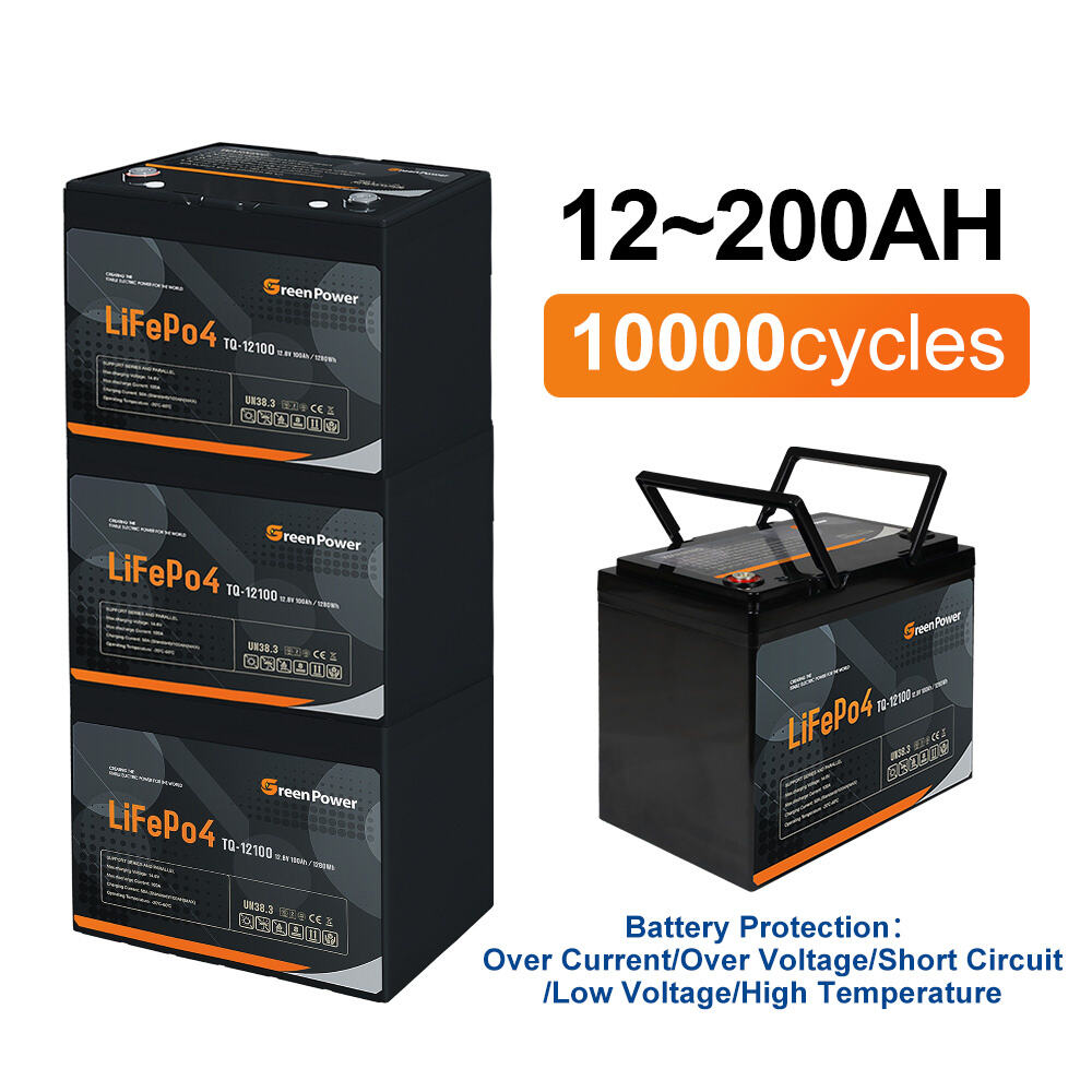 batari ya 12v 100ah 200ah Lifepo4 Lithium Ion Batari ya Kupakia kwa Solar Uchomo wa Nyumbani Storage Backup Power Bila Charger