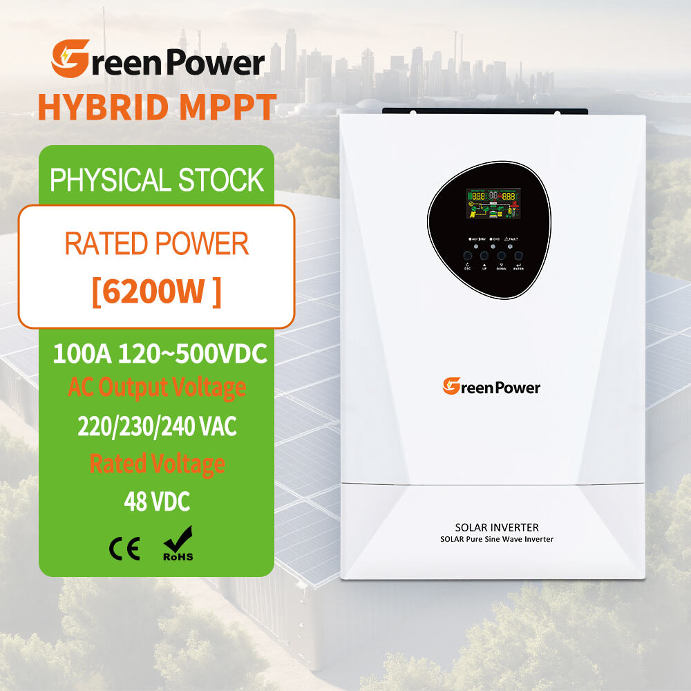 6200W 6.2kw Hybrid Inverter On/Off Grid Inverter 220/230/240VAC Solar Hybrid Solar Inverter with CE/ISO/RHOS Certified