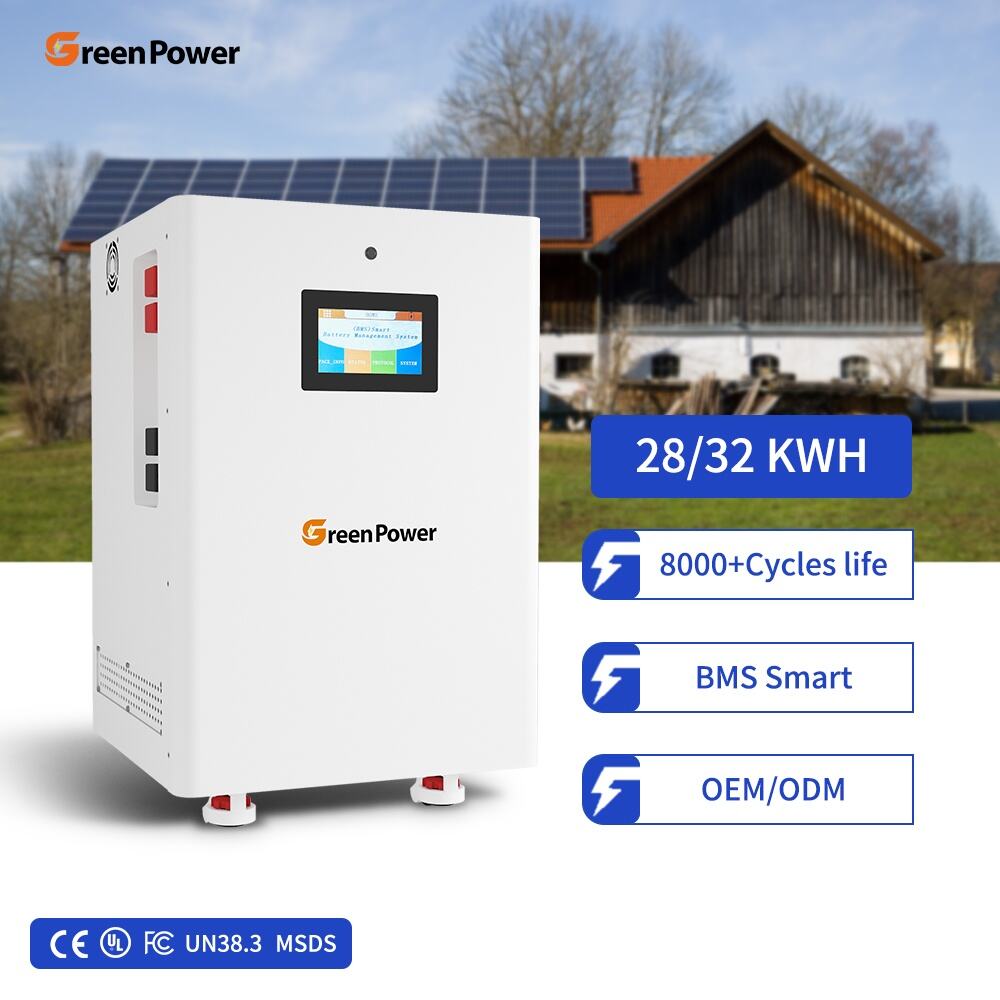 GreenPower IP20 Waterproof 28kwh 32kwh Battery 51.2v Solar Energy 560ah 628ah Lithium Wall Battery Lifepo4 Pack Power Wall