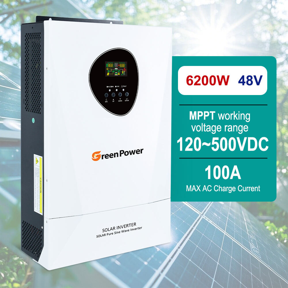 In Stock Hotsales 6.2KVA 48VDC Invert System Solar Invert Solar Hybrid Solar Inverter Mppt Solar Hybrid Inverter