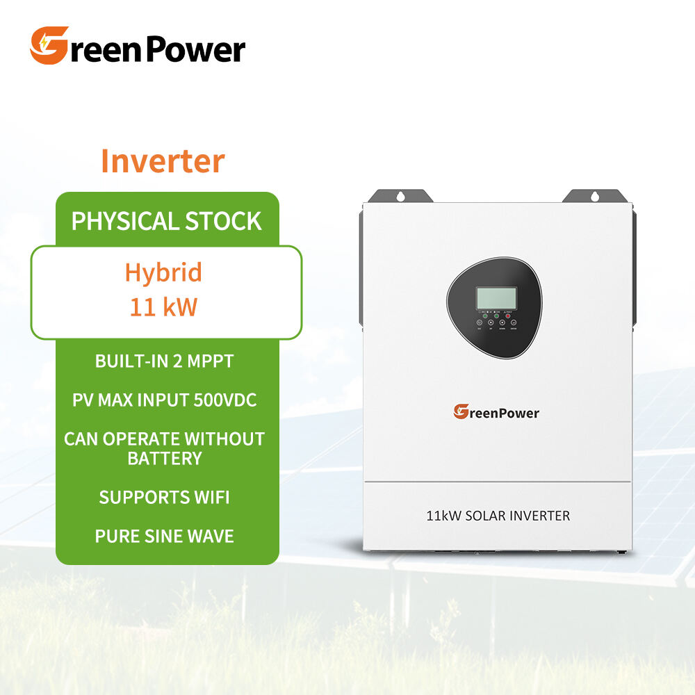 GreenPower Inverter ibrido personalizzabile OEM ODM impermeabile 11000W 11kW, antipolvere, connesso/disconnesso dalla rete, per accumulo solare, versione migliorata, opzionale