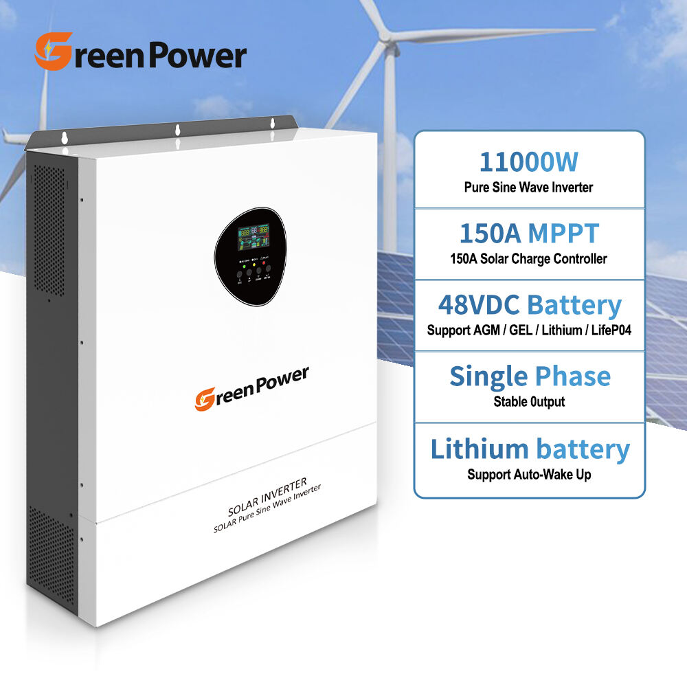 GreenPower 6.2KW 11KW on Off Grid Solar Hybrid Inverter Built in MPPT Solar Charge Controller Hybrid Inverter Charger