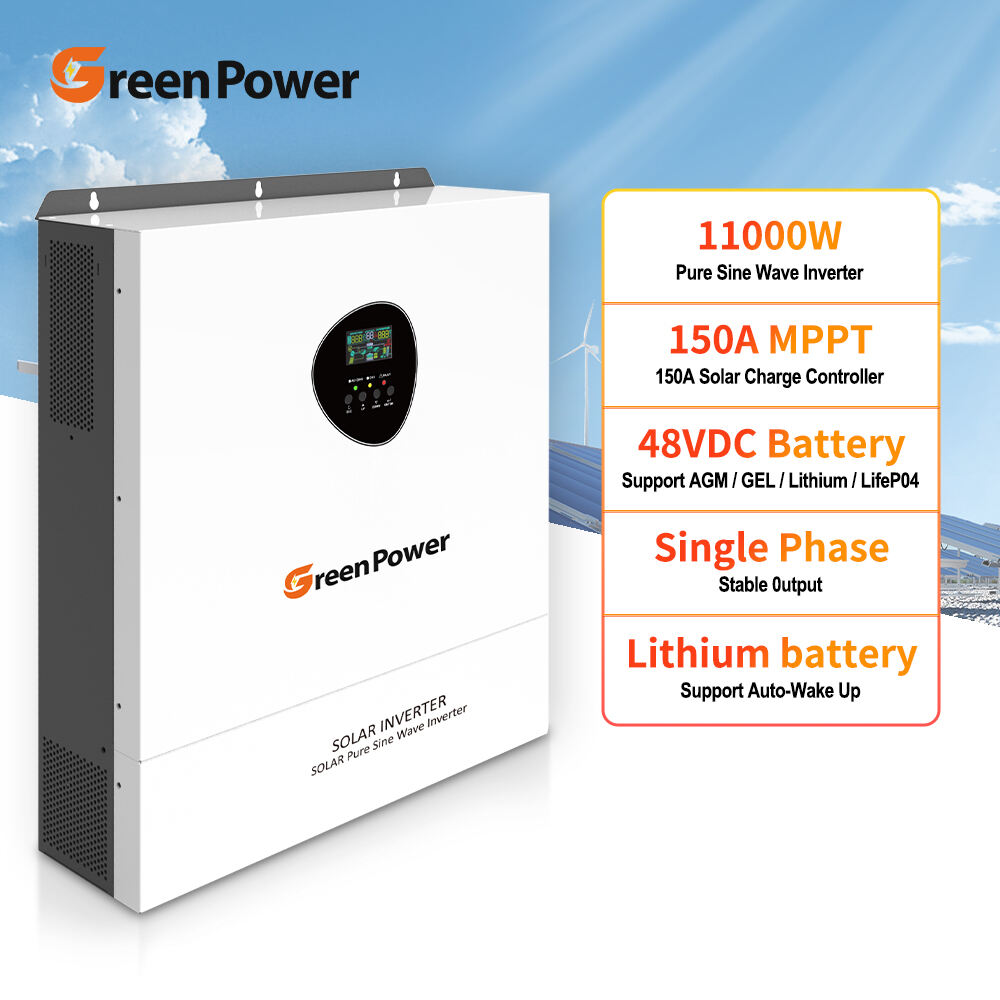 GreenPower 6.2kw 11kw Hybrid Inverter Solar Inverter High Efficiency Product for Solar Systems