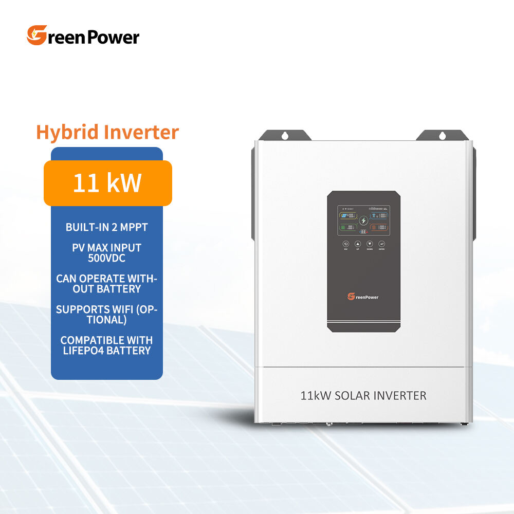 ግሪን ፓወር አዲስ 11KW 220Vac Off Grid/ on Grid Solar Inverter 48V የኢነርጂ ማከማቻ ኢንቮርተር ሃይብሪድ የፀሐይ ኢንቮርተር ድጋፍ ትይዩ