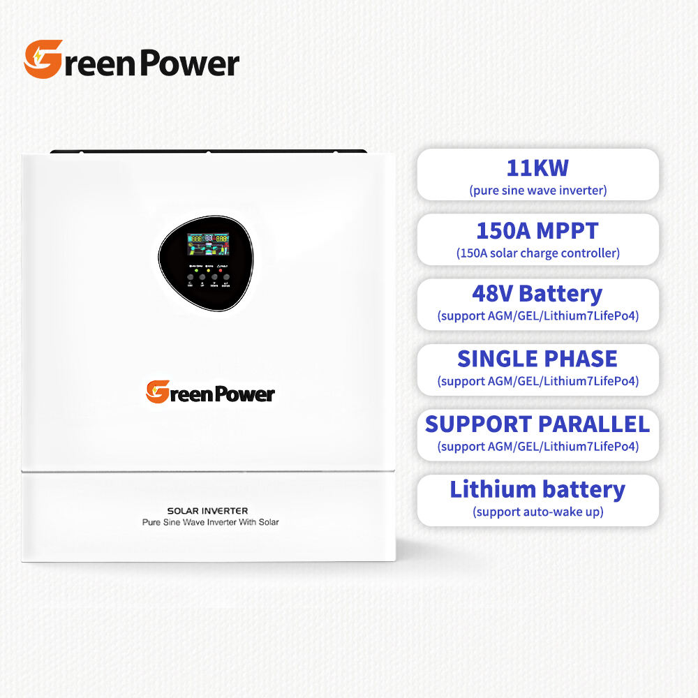 11w Pure Sine Wave Hybrid Off Grid Solar Power Inverter 220v 3000w with Mppt Charge Controller