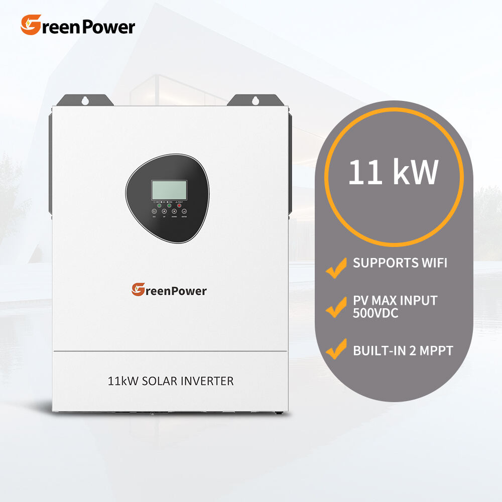 GreenPower Inverter solare ibrido ad alta frequenza OEM ODM, onda sinusoidale pura, da corrente continua 48V ad alternata 11KW, off-grid, spedizione diretta