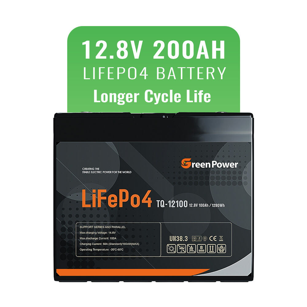 Greenpower ເບັດເຕີ 12V ລິທີ່ອິອນ 20Ah 100Ah 200Ah 250Ah Solar Lifepo4 48V 24v ເບັດເຕີລິທີ່ອິອນ Iron Energy