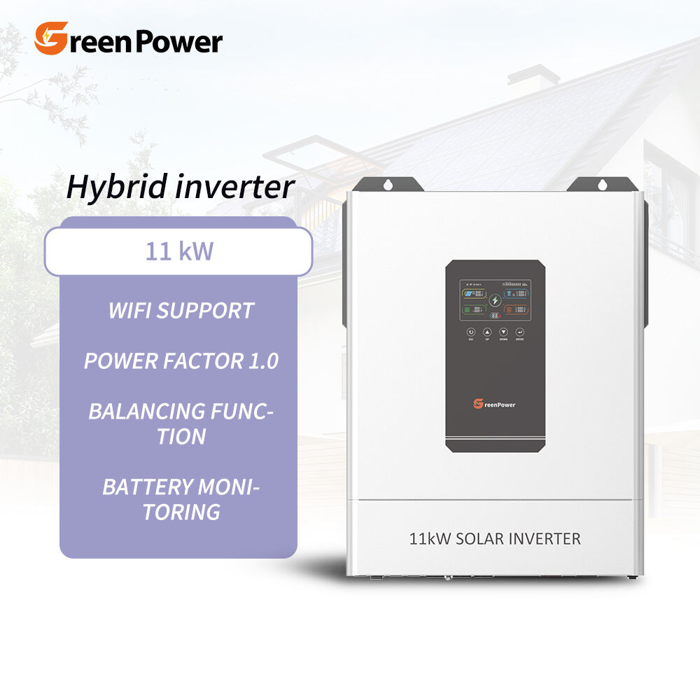 GreenPower OEM ODM ድርብ MPPT ባለሁለት AC ውፅዓት 11kw ድብልቅ የፀሐይ ማከማቻ ኢንቬተር ድጋፍ ትይዩ ለ 220vac