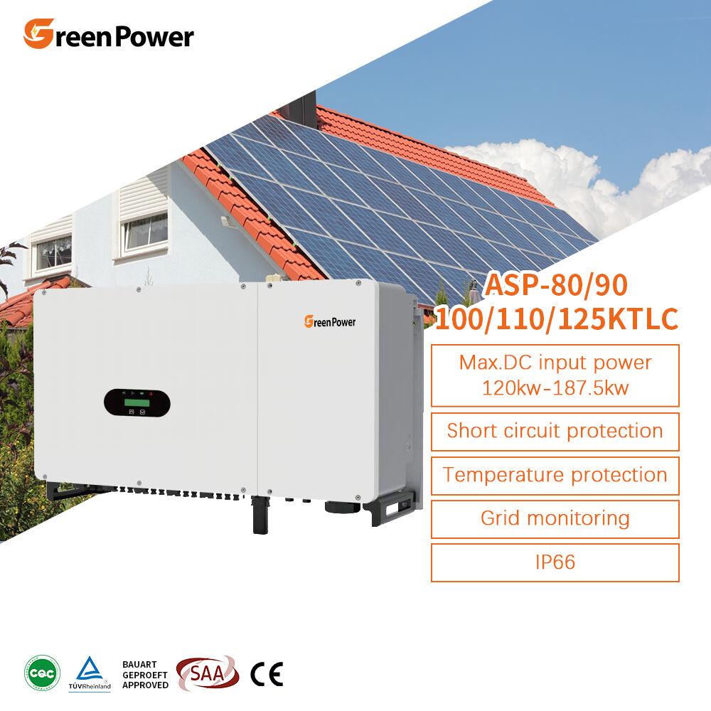 GreenPower IP66 80KW 90KW 100KW 110KW 125KW Üç Fazlı Güneş Enerjisi İnvertörü Şebeke Bağlantılı Güneş İnvertörü