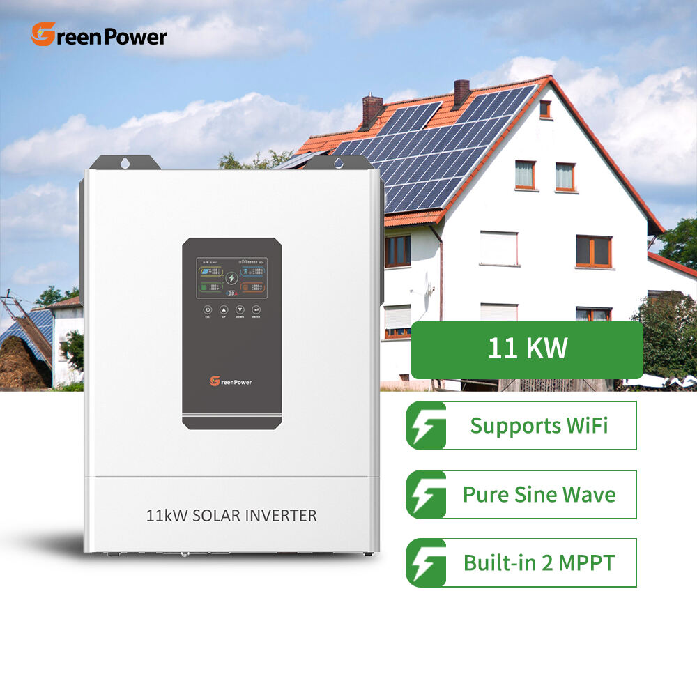GreenPower 11KW 11000W Support Parallel MPPT Controller Hybrid Solar Power Inverters 48V on Off Grid Hybrid AC String Inverter