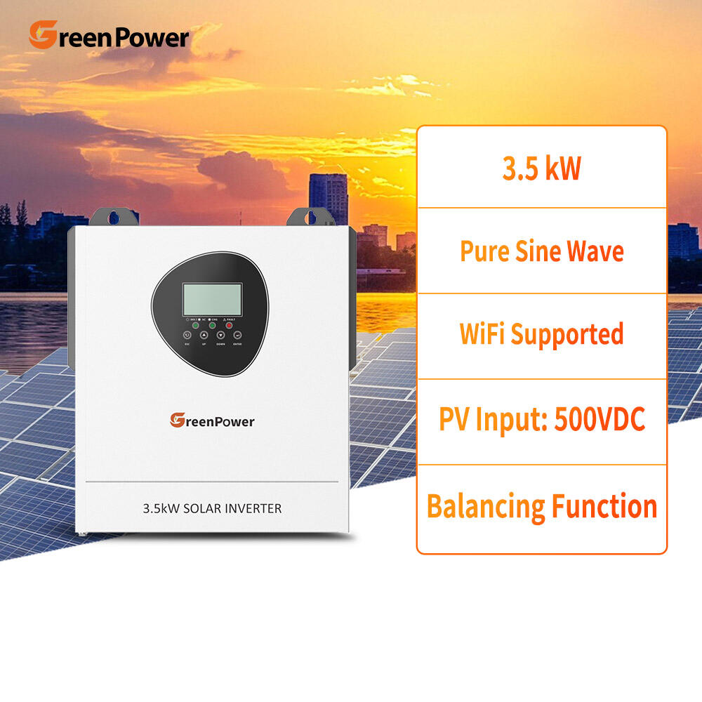 GreenPower OEM ODM 3500Вт 3.5кВт Күн Инвертери Бир Фазалуу MPPT 24В 220ВАС 230ВАС 240ВАС Желдетүүсүз Үй Колдонуу үчүн Инвертер