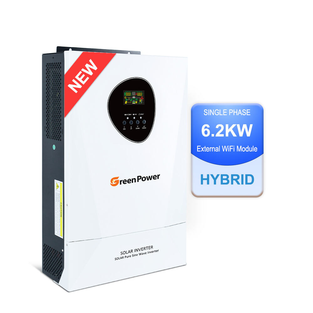 5.5KW 6.2KW 8.6KW 11KW Dual Output on Off Grid Solar Inverter 24V 48V Pure Sine Wave Hybrid Solar Inverter With MPPT Controller