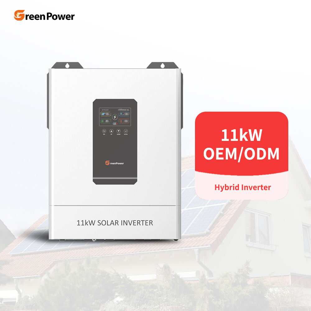 GreenPower Solar Inverter on Off Grid Inverter High Frequency 11kw Mppt Wall-mounted with BMS Hybrid Inverter Support Parallel
