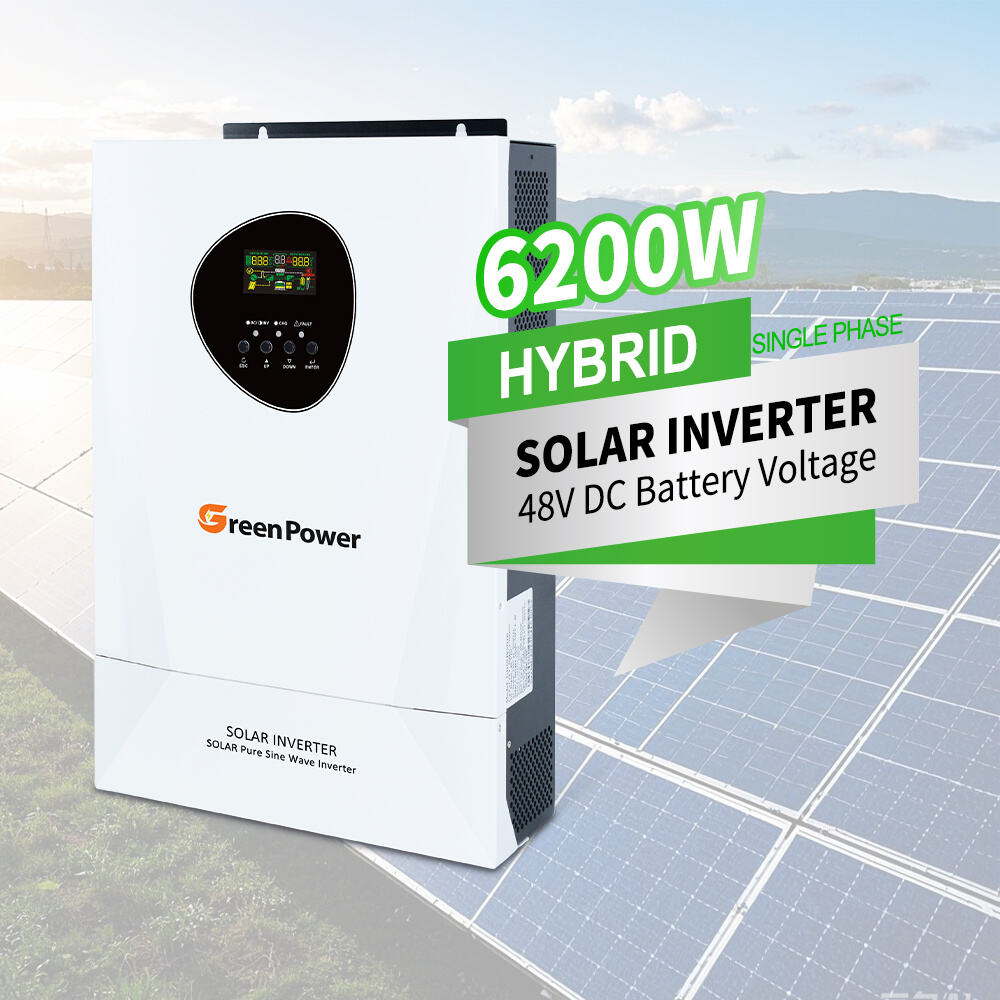2025 Wholesale 6.2KW 11KW Single Phase Solar Hybrid Inverter MPPT Controller AC Inverter for House 230VAC 60Hz Output Frequency